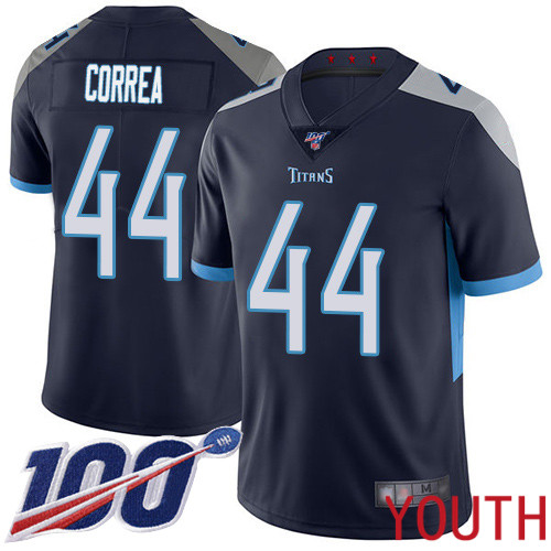 Tennessee Titans Limited Navy Blue Youth Kamalei Correa Home Jersey NFL Football #44 100th Season Vapor Untouchable